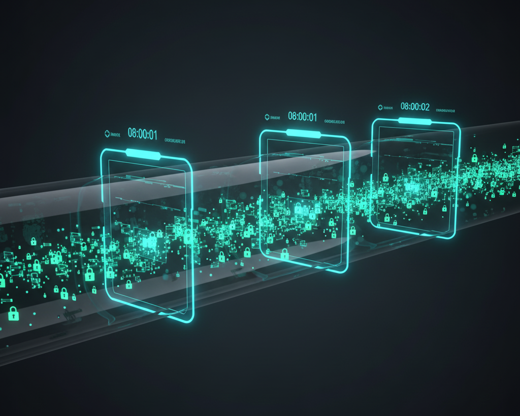 Encrypted data pipeline with locked packets flowing through transparent infrastructure