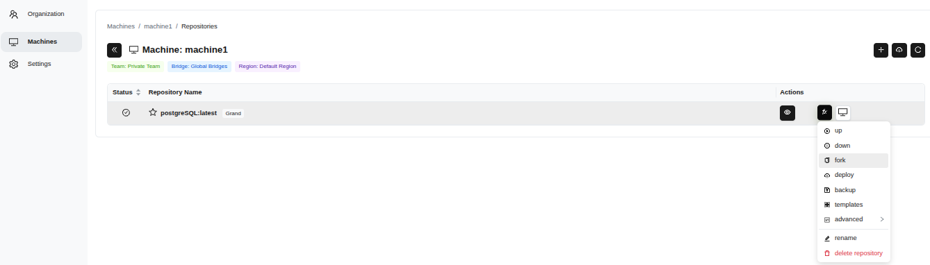 Меню fx - опция fork