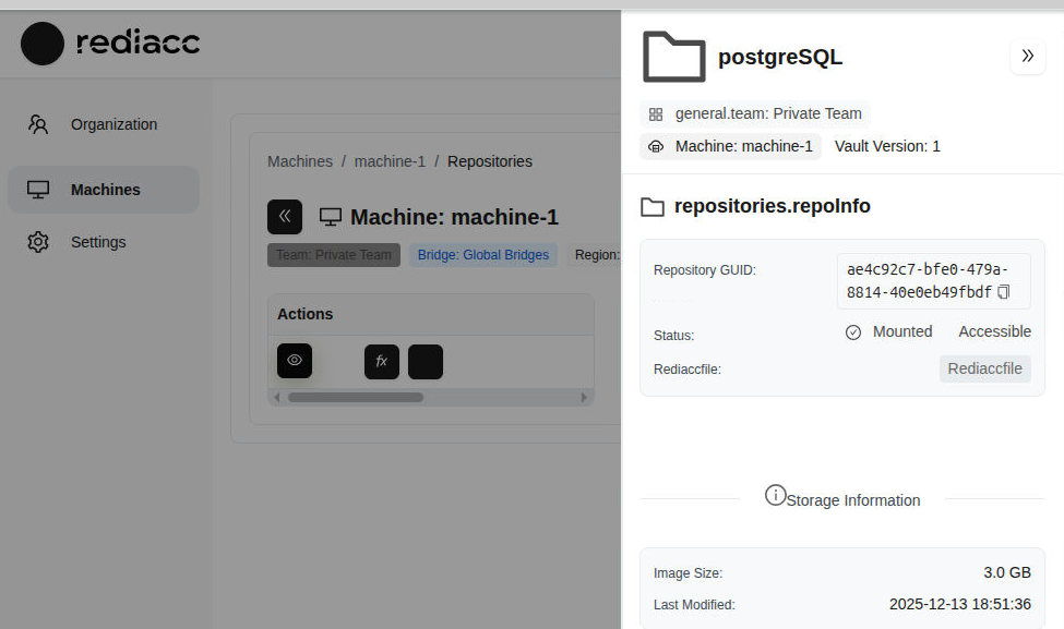 Панель деталей репозитория