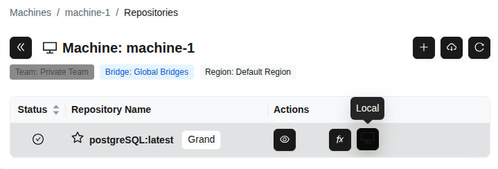 Кнопка Локальное подключение